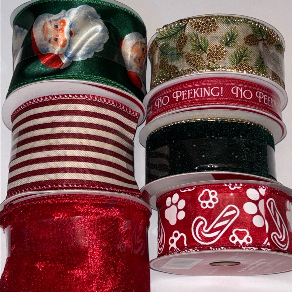 Christmas Ribbon Retro Ribbon Christmas Satin Ribbon NWT